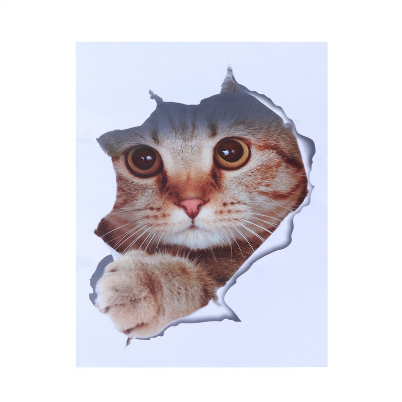 3D Cat Toilet Sticker
