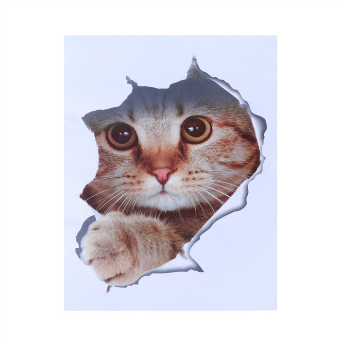 3D Cat Toilet Sticker